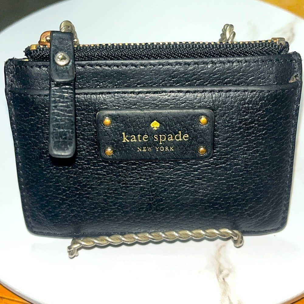 Kate Spade New York Small Zip Wallet & Card Holder, Black, Vintage